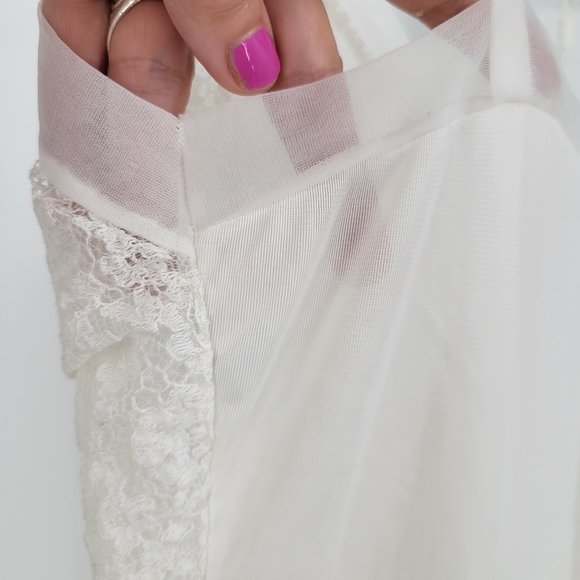 VINTAGE 1960s JOAN BROWNE Montgomery Ward Slip Dress Snow White Ivory - Picture 6 of 16